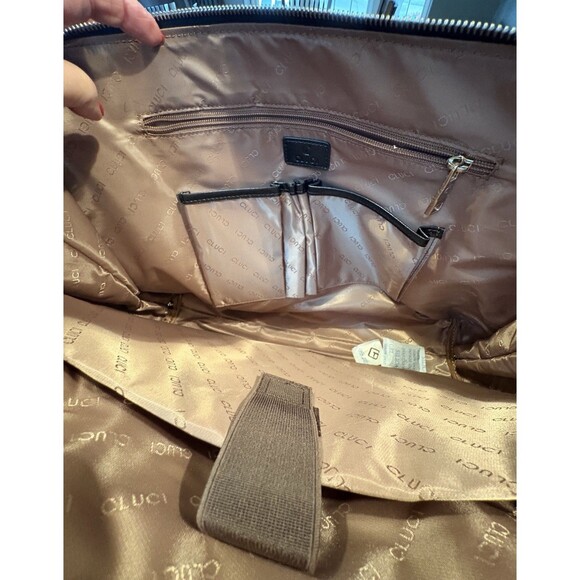 CLUCI NWOT  Refined Leather Briefcase 15" Laptop  Bag Black Large Tote - Picture 5 of 15